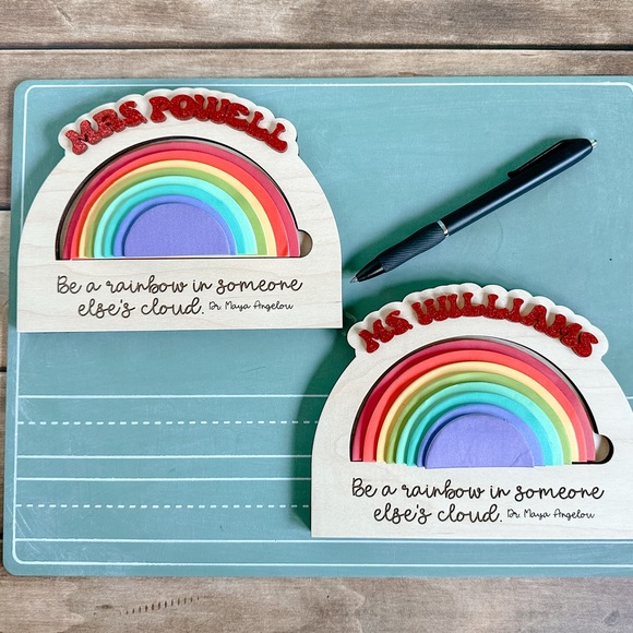 Sticky Notepad Holder Rainbow, Teacher Appreciation, Notepad Holder - Picture 4 of 4